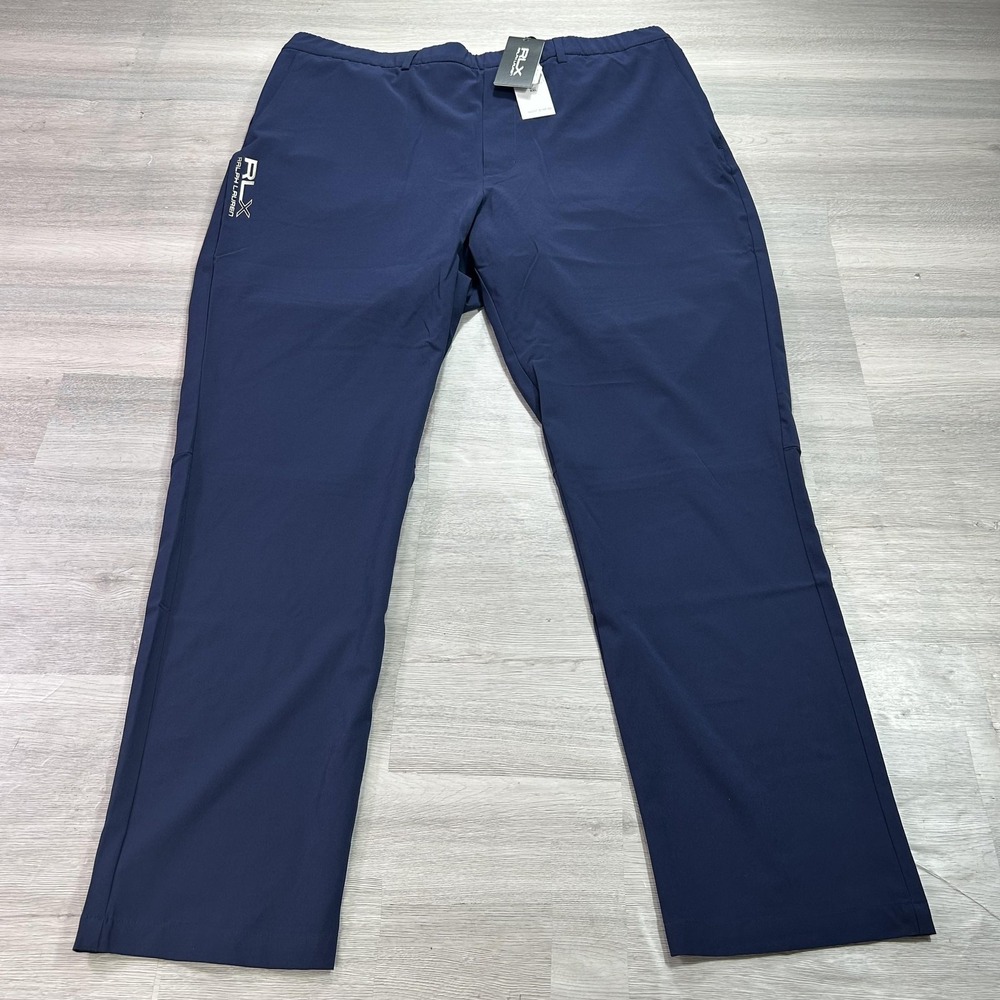 RLX Ralph Lauren Pants Mens XXL 2XL Navy Stretch Jogger Elastic Zip Pocket